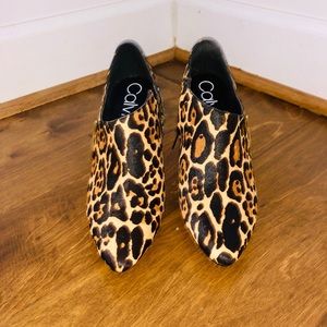 Calvin Klein leopard booties